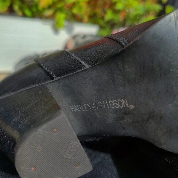 Women's Harley Davidson Tall Leather Boots Wide Leg with Zipper Closure Black - Picture 12 of 13